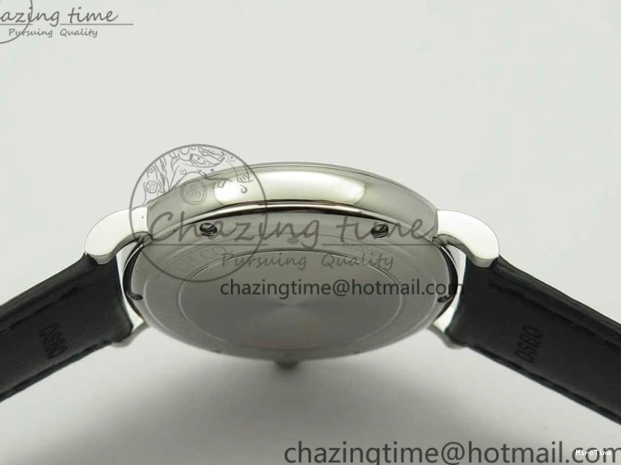 MIROTIME 0808 Portofino Automatic SS FKF 1:1 Best Edition White Dial RG Markers on Black Leather Strap A Stretchable 7141